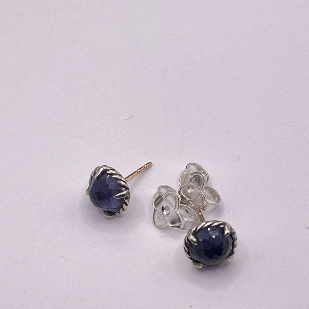 David Yurman Chatelaine Earrings with Black Orchid - Picture 11 of 12